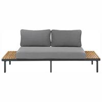 GARTENSOFA 2-Sitzer Akazienholz Dunkelgrau Fivizzano - Dunkelgrau/Braun, Holz (195/78/73cm) - Beliani
