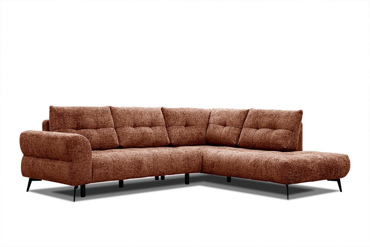 ECKSOFA SALVINI 5-Sitzer, dunkelorange - Dunkelorange/Schwarz, Holzwerkstoff/Textil (292/158cm) - Wozimo