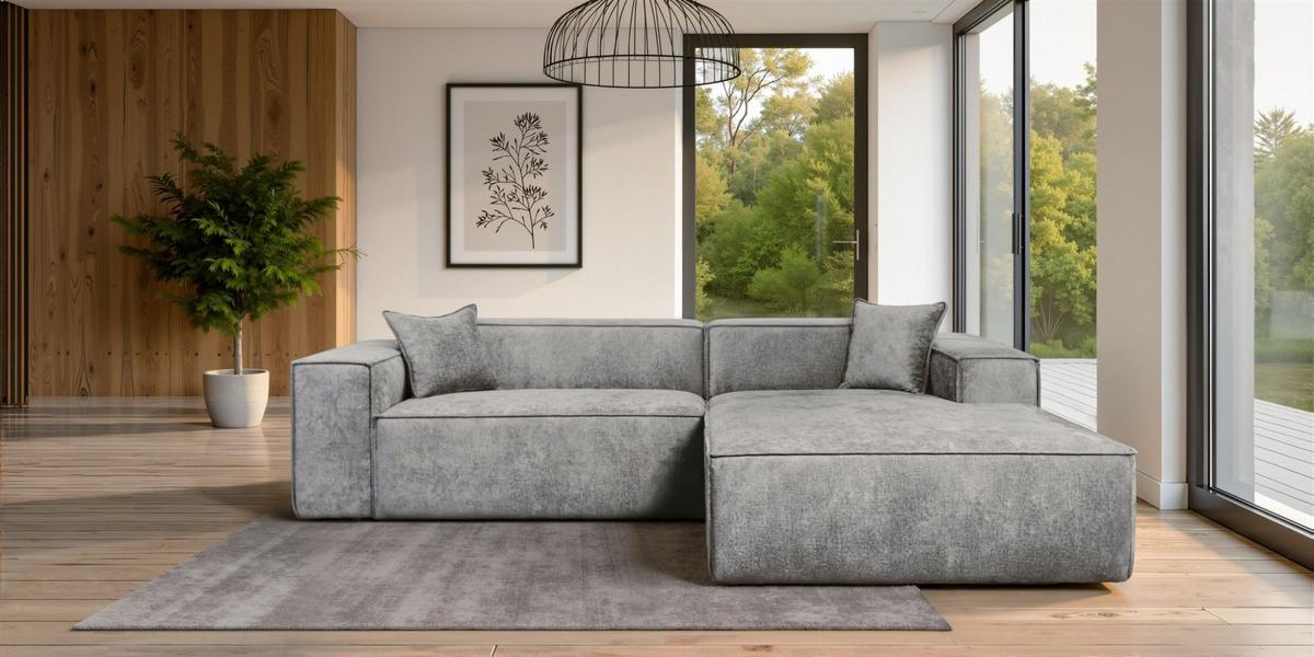 ECKSOFA Carlota - Grau, Holzwerkstoff/Textil (270/192cm) - Fun Möbel