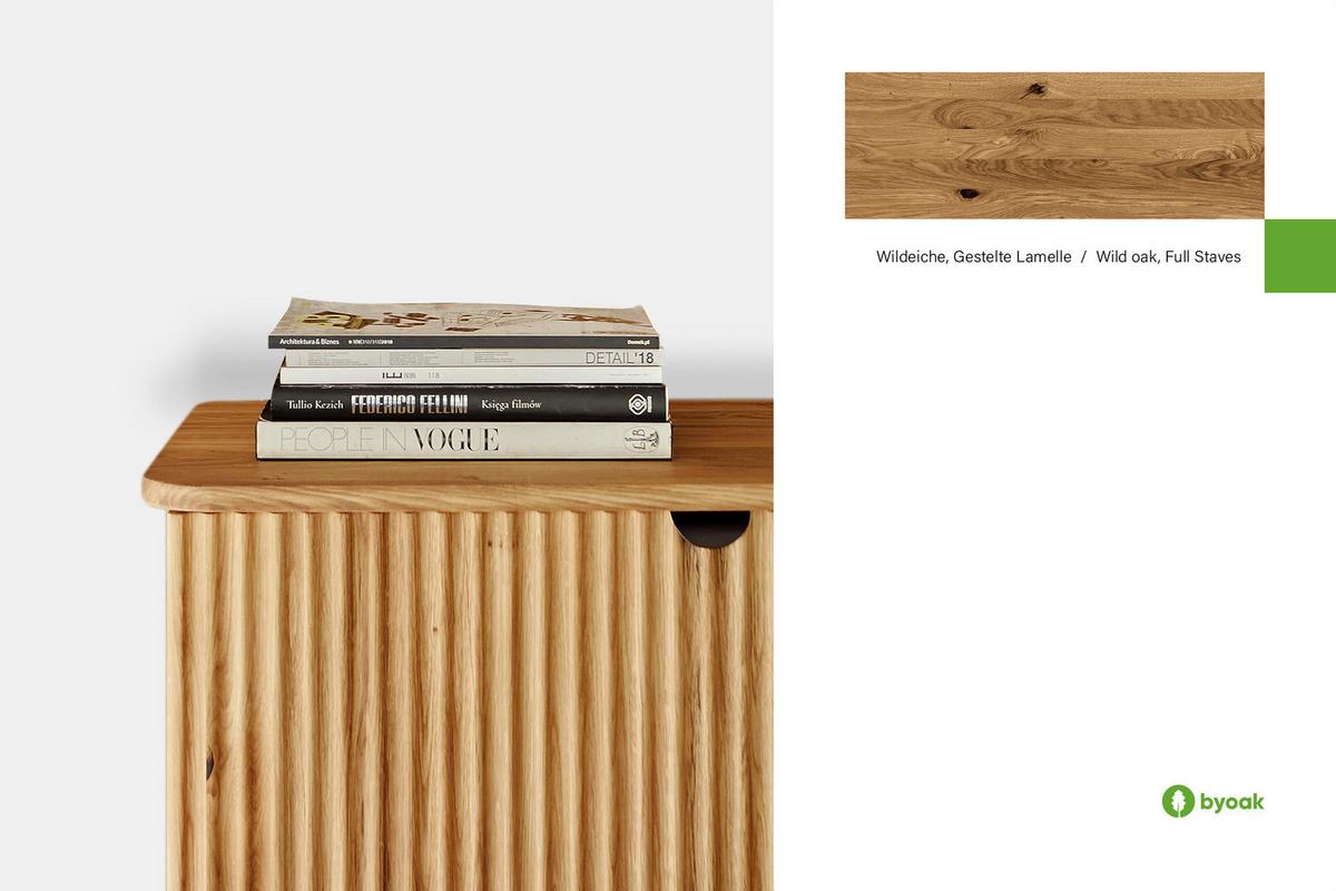 KOMMODE LINA - Wildeiche, Holz (144/72/46cm) - byoak
