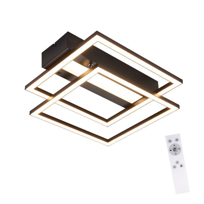 LED-DECKENLEUCHTE Macswain 37/36/7.5cm - Schwarz, Metall (36/37/7.5cm) - Nettlife