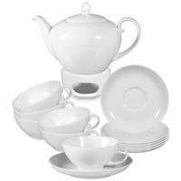 TEESERVICE Rondo/Liane weiß 14-tlg. - Weiß, Keramik (2/2/2cm) - Seltmann Weiden