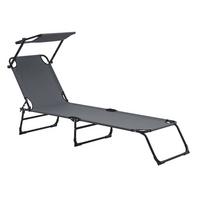 SONNENLIEGE Lomeda - Dunkelgrau, Metall (187/27/53cm) - casa.pro