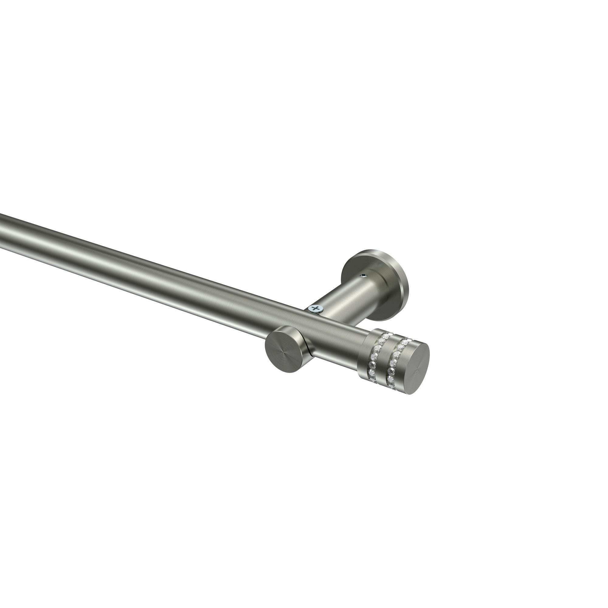 GARDINENSTANGE Platon Estana 120 cm, 1-läufig (ohne Ringe), 20 mm Ø Edelstahl-Optik - Edelstahlfarben, Metall (120cm) - INTERDECO