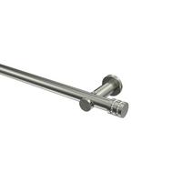 GARDINENSTANGE Platon Estana 120 cm, 1-läufig (ohne Ringe), 20 mm Ø Edelstahl-Optik - Edelstahlfarben, Metall (120cm) - INTERDECO