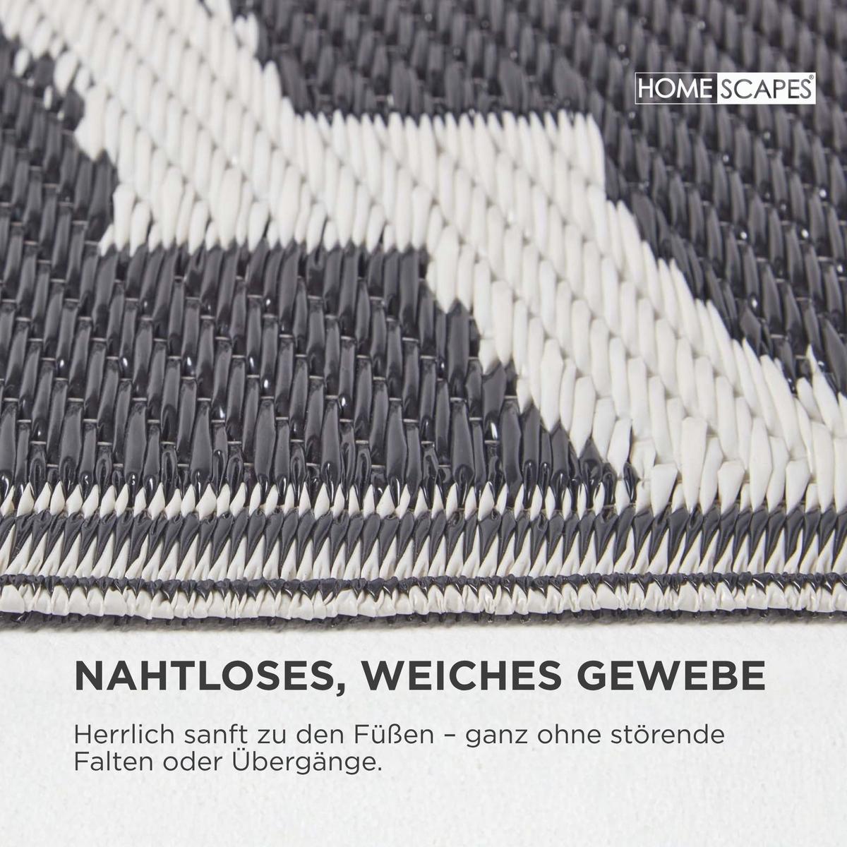 OUTDOORTEPPICH-LÄUFER Nola geometrisch gemustert 75/200 cm - Schwarz, Kunststoff (75/200cm) - Homescapes
