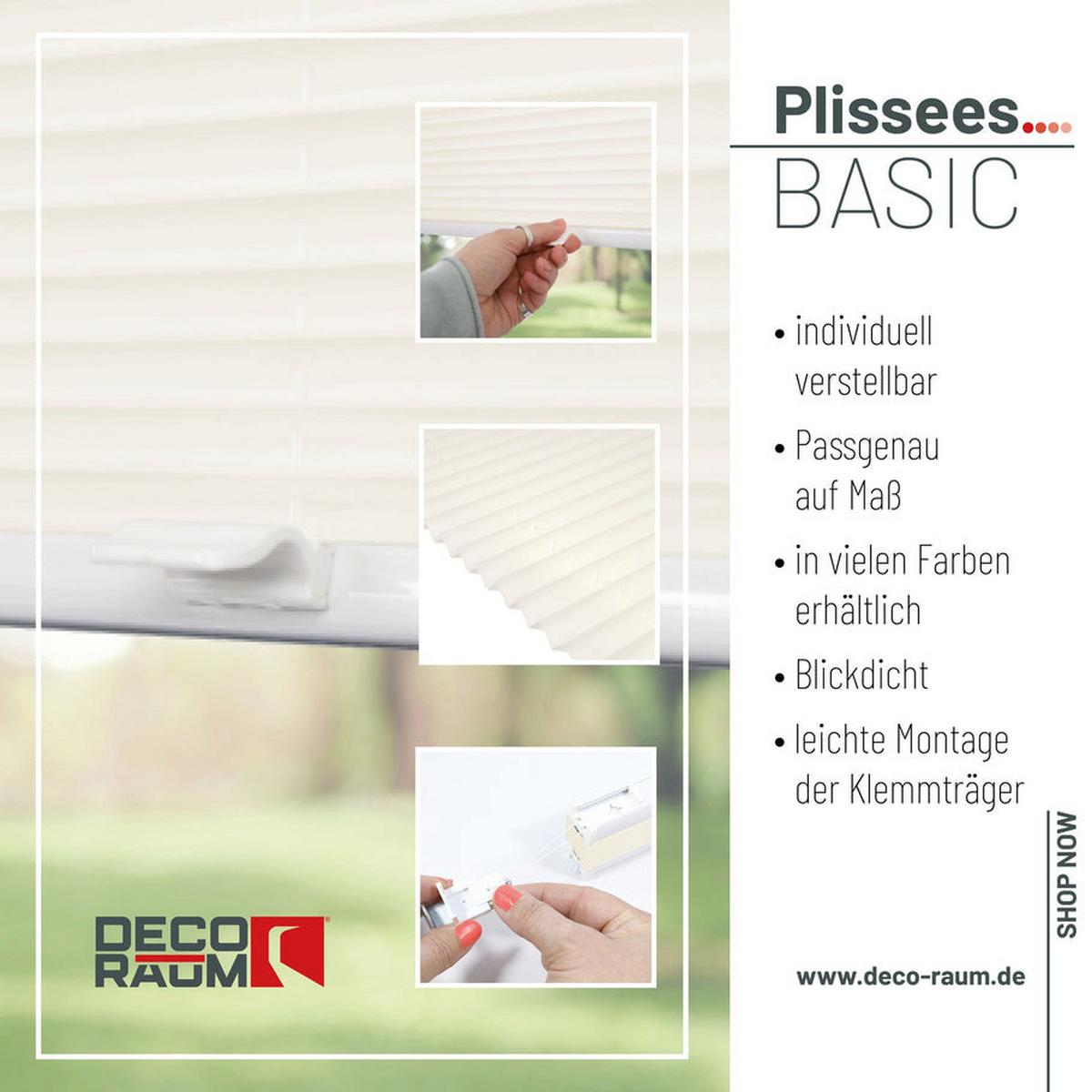 PLISSEE Basic 65 x 150cm Klemmfix ohne Bohren - Champagner, Textil (65/150cm) - Deco-Raum