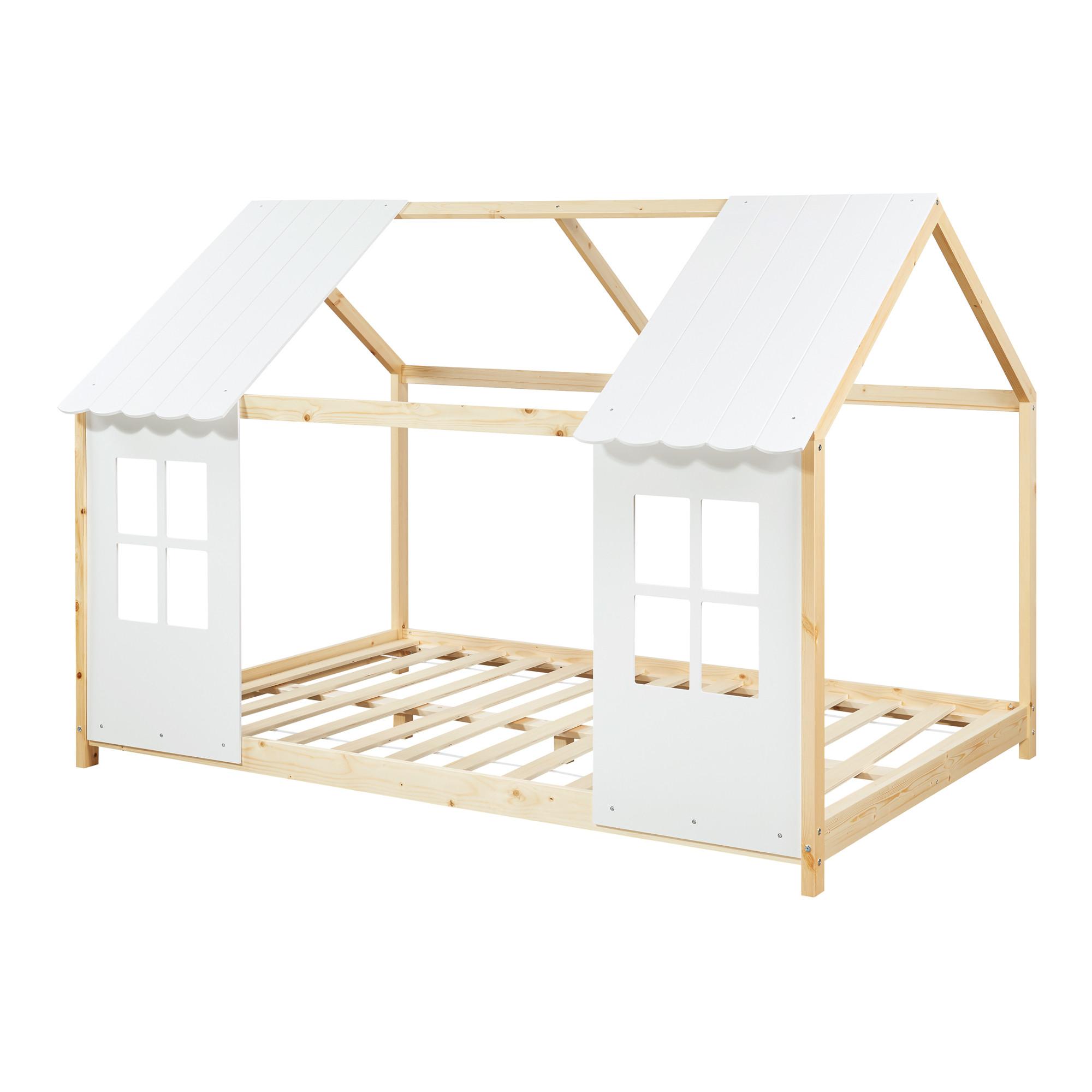 HAUSBETT Tostedt - Naturfarben, Holz (140/200cm) - [en.casa]