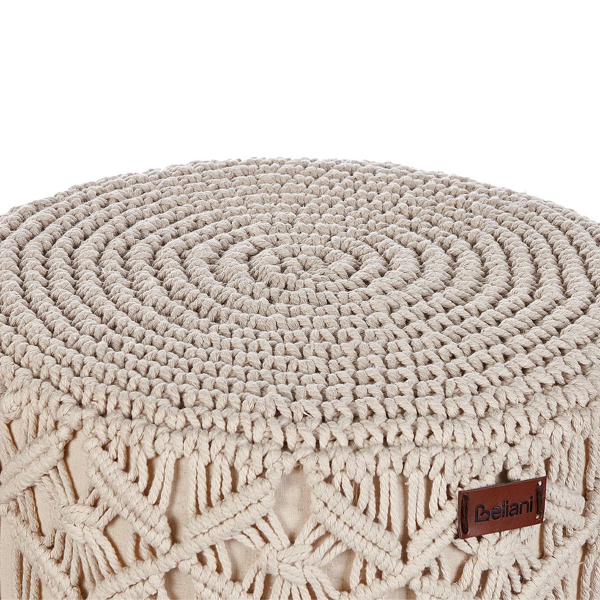 HOCKER Beige Nawabad - Beige/Braun, Naturmaterialien (40/40/40cm) - Beliani