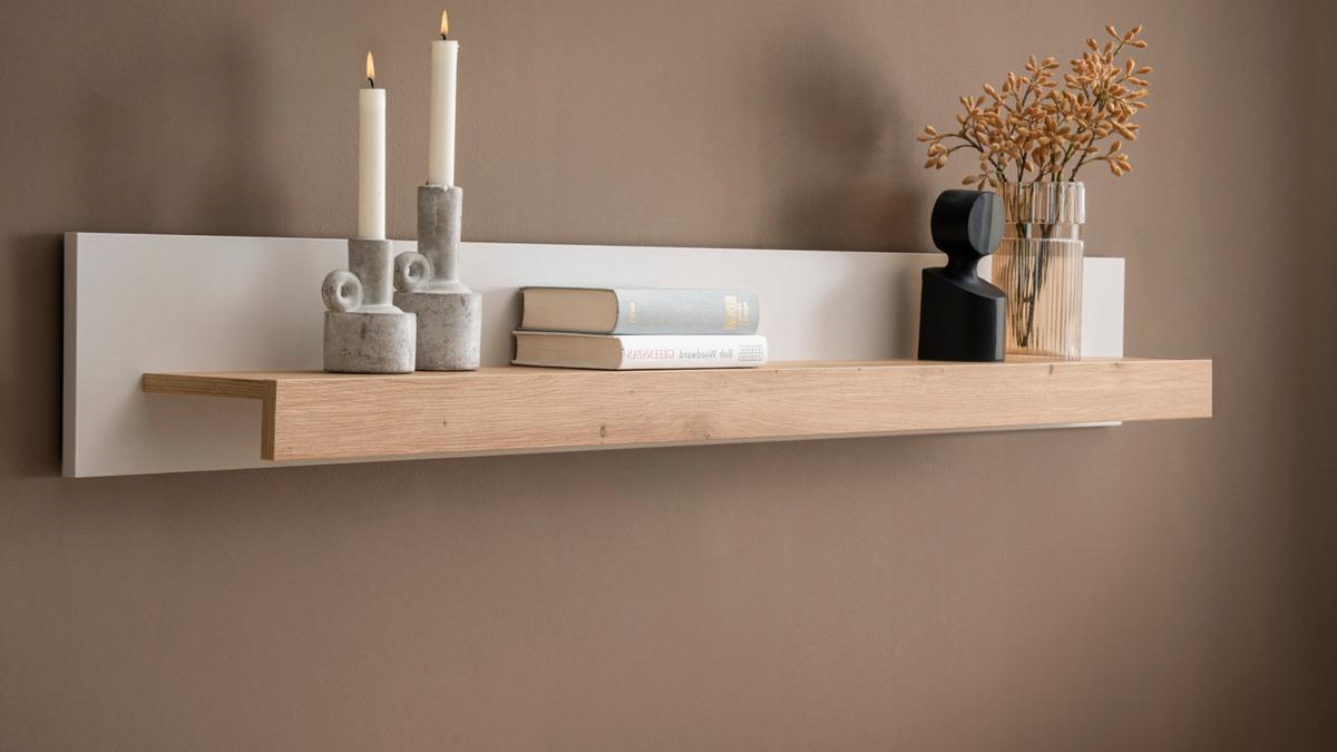 WANDBOARD Kaschmir, Artian Eiche, Wandregal 159 cm - Kaschmir/Eiche Artisan, Holzwerkstoff/Metall (159/20/18cm) - Furn.Design