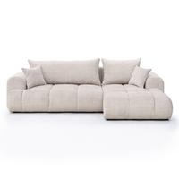 ECKSOFA MILANO Rechts mit Schlaffunktion und Bettkasten Creme - Creme, Kunststoff/Textil (265/145cm) - Idohome