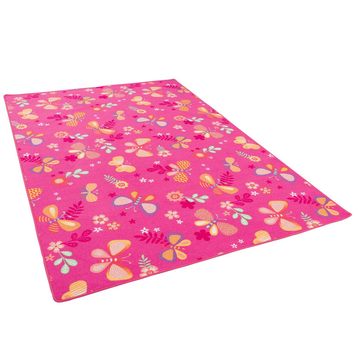 KINDER SPIEL TEPPICH SCHMETTERLING - Pink, Textil (140/200cm) - Snapstyle