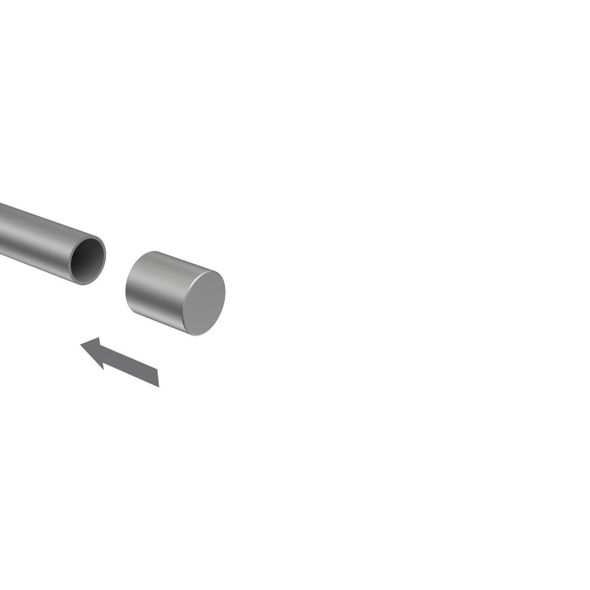 ENDSTÜCKE FÜR GARDINENSTANGEN / TELESKOPSTANGEN Livo 16/13 mm Ø Silbergrau, Packung 2 Stück - Silberfarben/Alufarben, Kunststoff (2/1.8/1.8cm) - INTERDECO