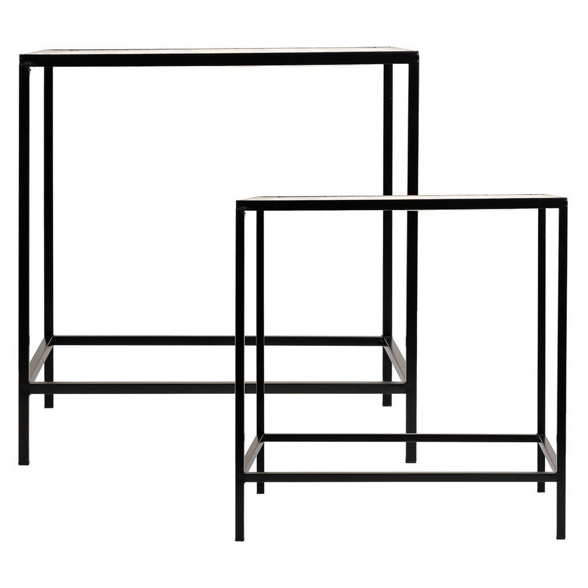 PFLANZENSTÄNDER aus Metall, schwarz, 2-tlg. - Schwarz, Metall (50/51/37cm) - Wanderlust