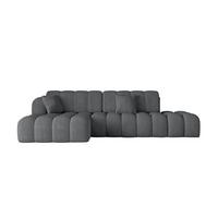 ECKSOFA mit Schlaffunktion Ottomane Links OLEA-L2 321x164x75 Dunkelgrau Cord - Taupe/Schwarz, Holzwerkstoff/Kunststoff (321/164cm) - ALTDECOR