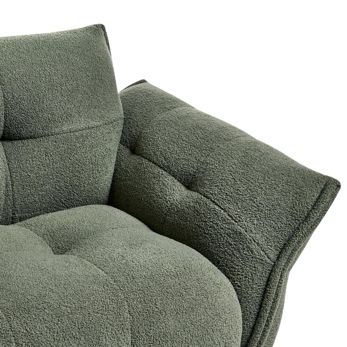 2-SITZER-SOFA Bouclé Grün Halba - Grün, Textil (174/80/85cm) - Beliani