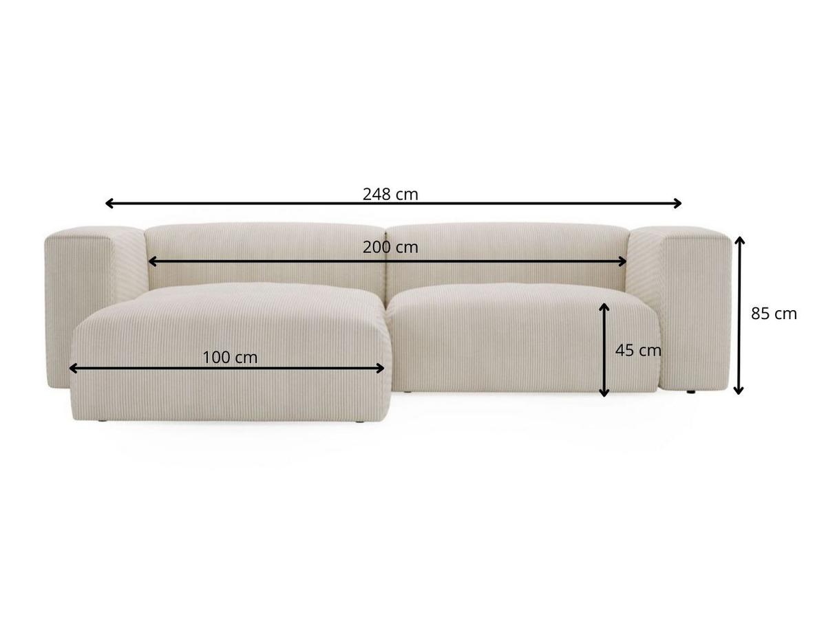 ECKSOFA Landi Braun Links - Schwarz/Braun, Kunststoff/Textil (180/240cm) - Graingold