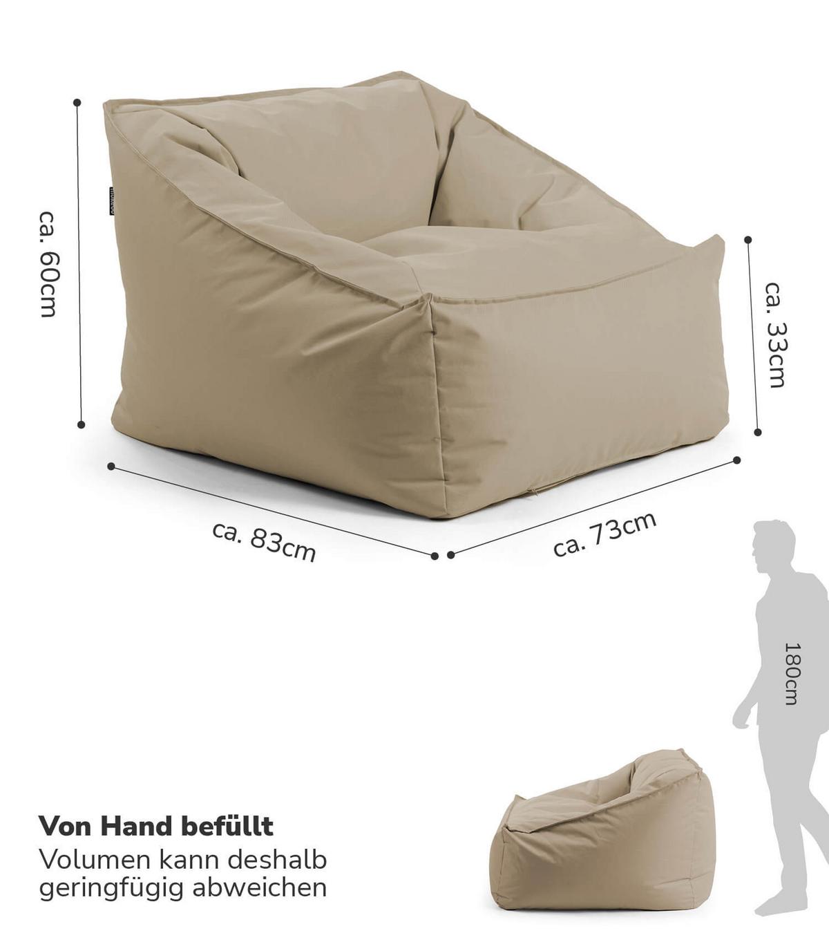OUTDOOR SITZSACK Der Sunnyboy - Beige, Textil (80/60/83cm) - Mokebo