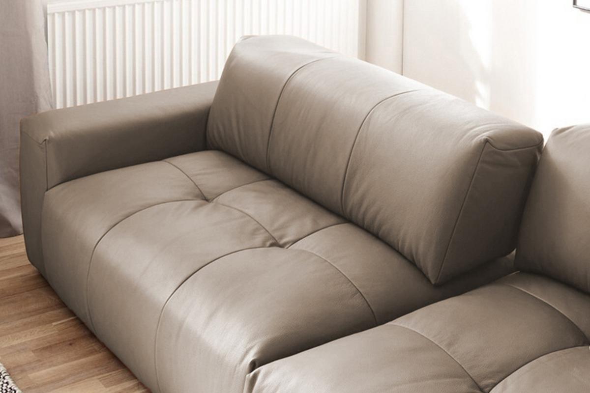 LEDERSOFA MIT SITZTIEFENVERSTELLUNG PALACE Taupe Leder Relaxfunktion - Taupe, Leder (298/74/120cm) - KAWOLA
