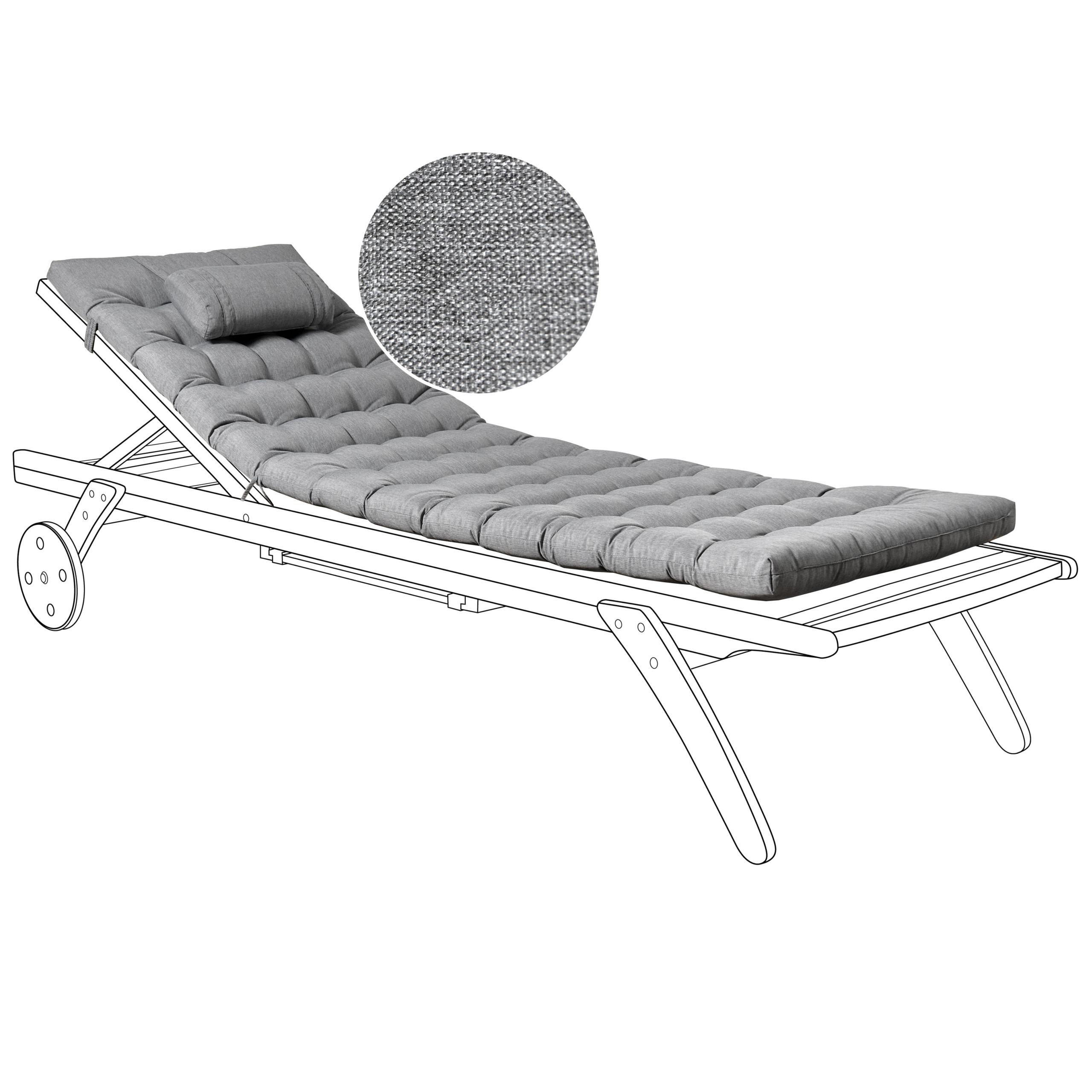 LIEGENAUFLAGE Grau meliert 56/189 cm Cesana Premium - Grau, Textil (189/5/56cm) - Beliani