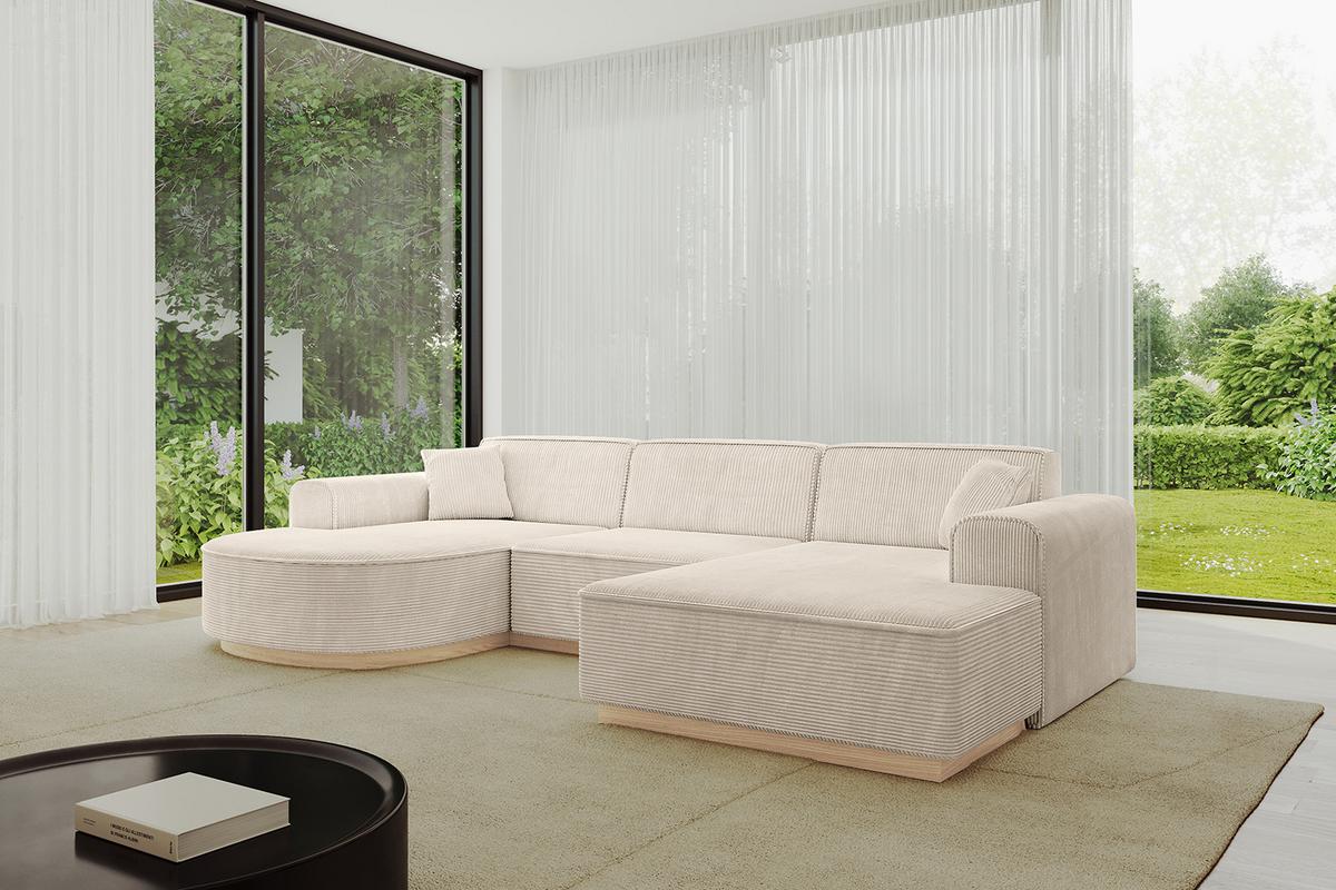 WOHNLANDSCHAFT ARRIO-U1 303x171x83 cm Beige - Beige, Holzwerkstoff/Textil (303/83/171cm) - ALTDECOR