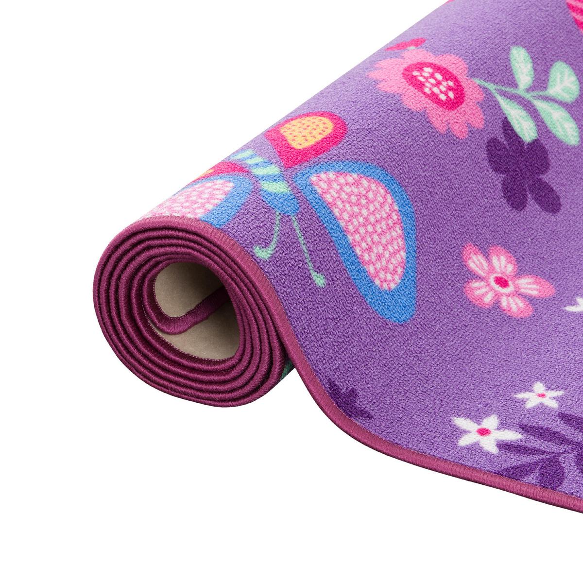 KINDER SPIEL TEPPICH SCHMETTERLING - Lila, Textil (140/200cm) - Snapstyle