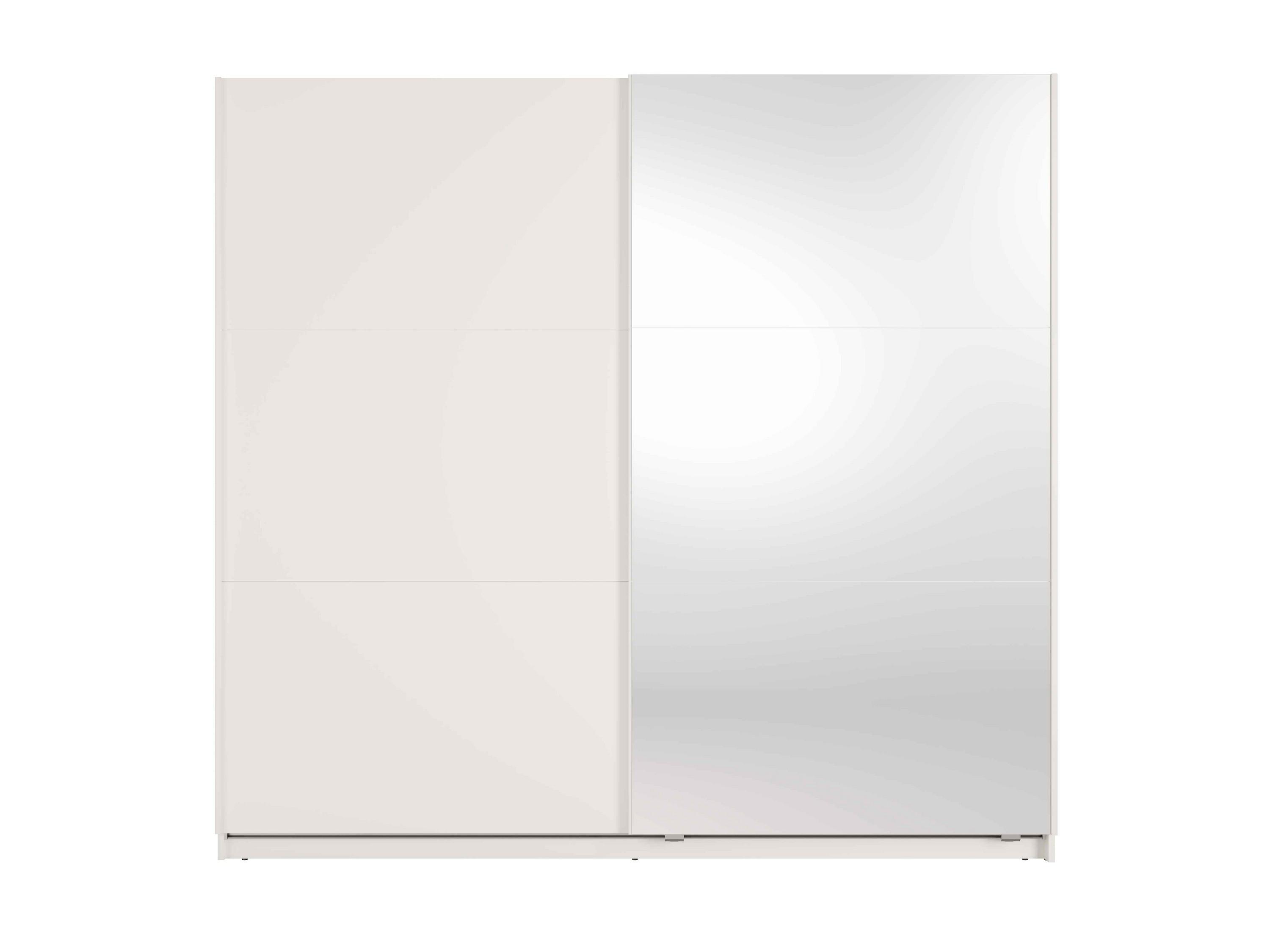 SCHWEBETÜRENSCHRANK RADEN 221/207/60cm 2-türig mit Spiegel Weiß - Weiß, Holzwerkstoff (221/207/60cm) - MASSENO