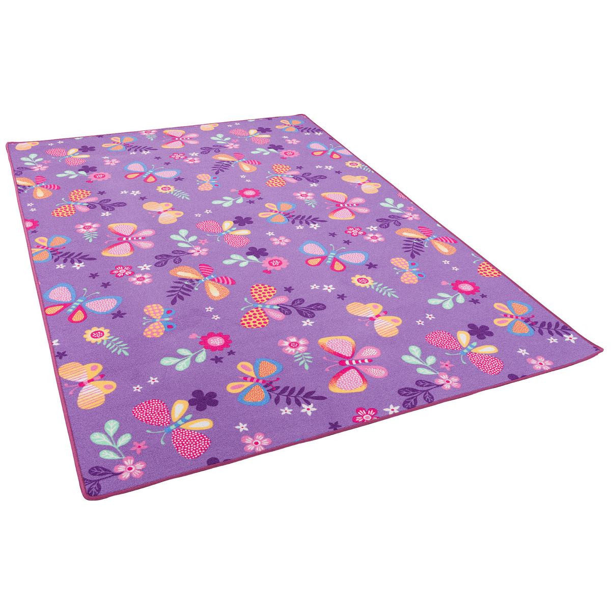 KINDER SPIEL TEPPICH SCHMETTERLING - Lila, Textil (140/200cm) - Snapstyle