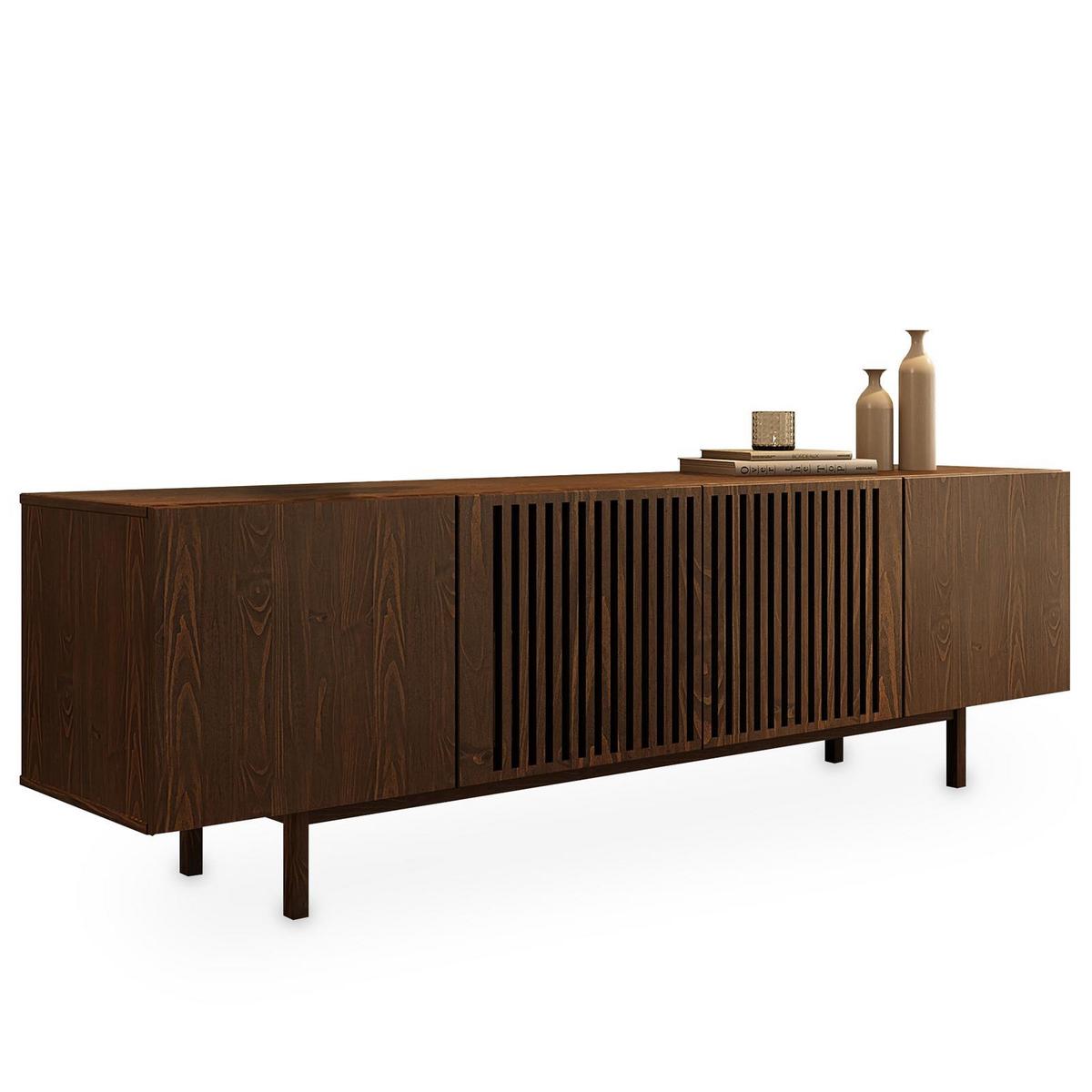 LOWBOARD LINN nussbaum - Nussbaumfarben, Holz (180/55/40cm) - IDIMEX