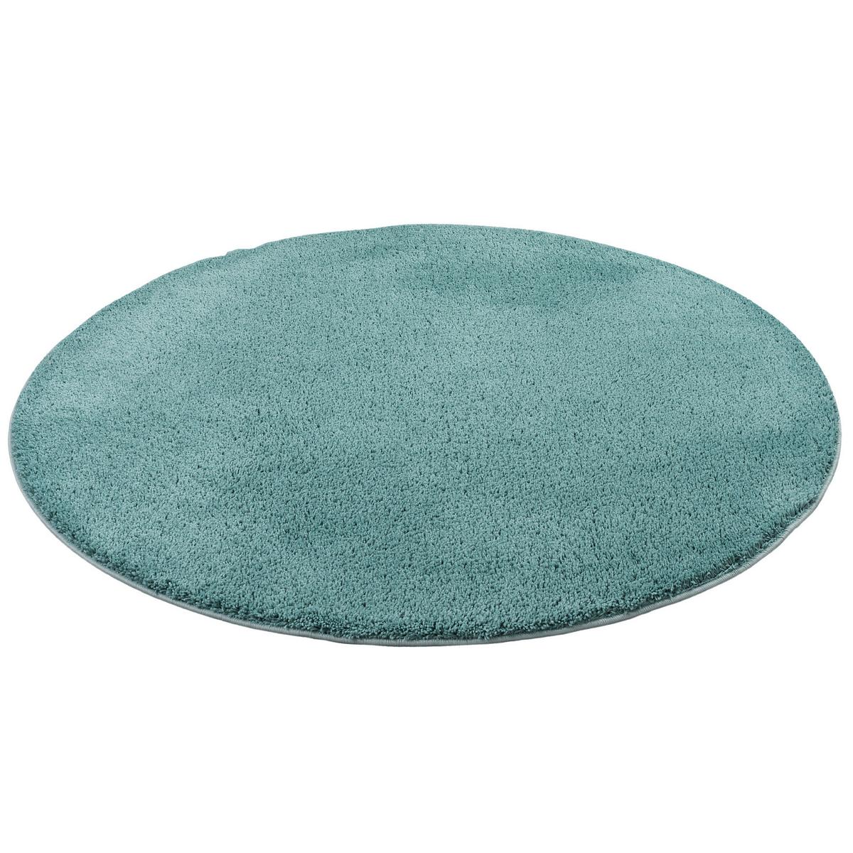 HOCHFLOR SHAGGY TEPPICH PALACE RUND - Mintgrün, Textil (100/100cm) - Snapstyle