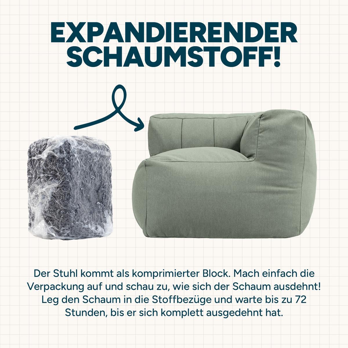 SITZSACK-SOFA Ecksessel - Grün, Textil (100/68/100cm) - icon