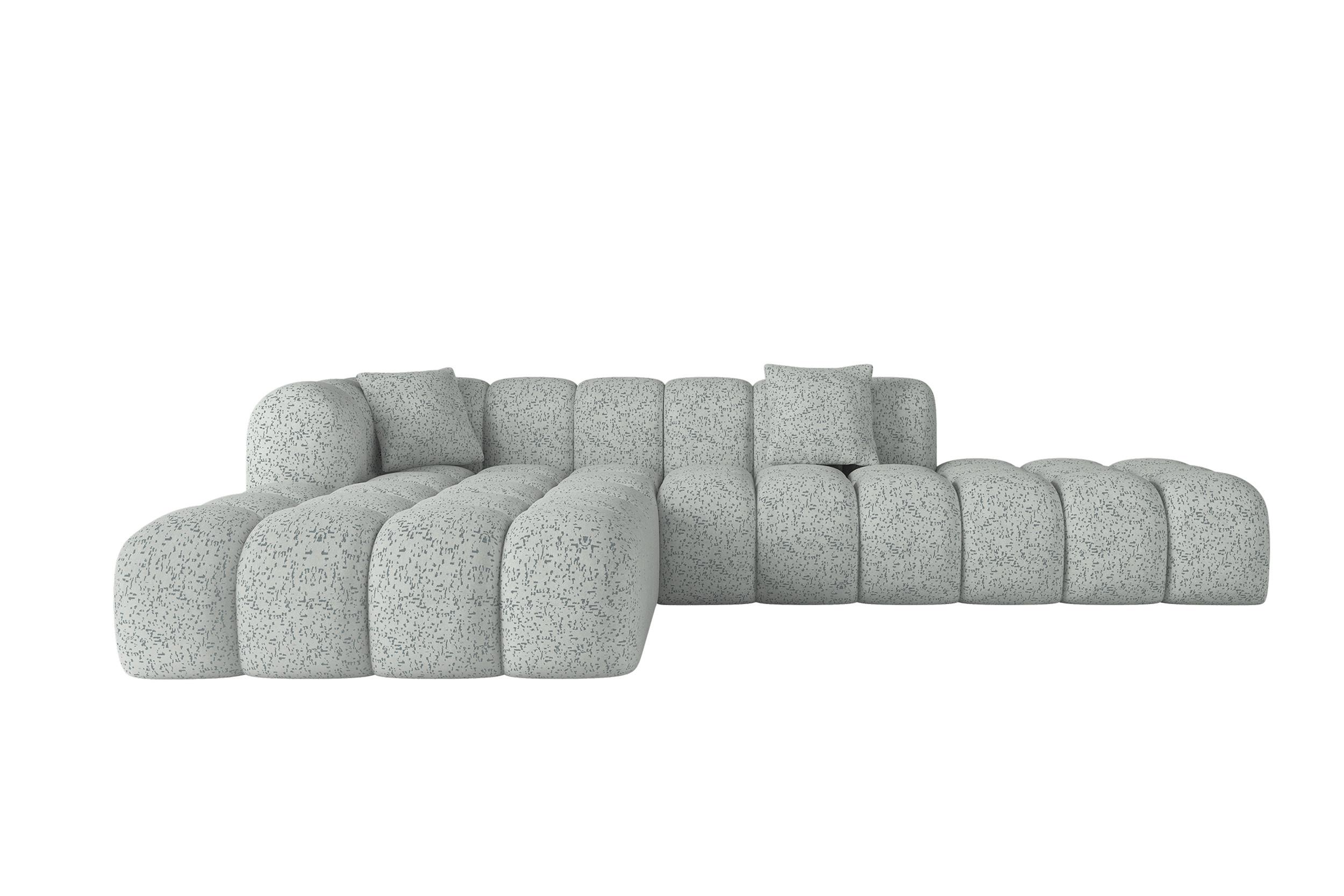 ECKSOFA Ottomane Links OLEA-L2 - 289x176x71 cm Grün - Waldgrün/Schwarz, Holzwerkstoff/Kunststoff (289/176cm)