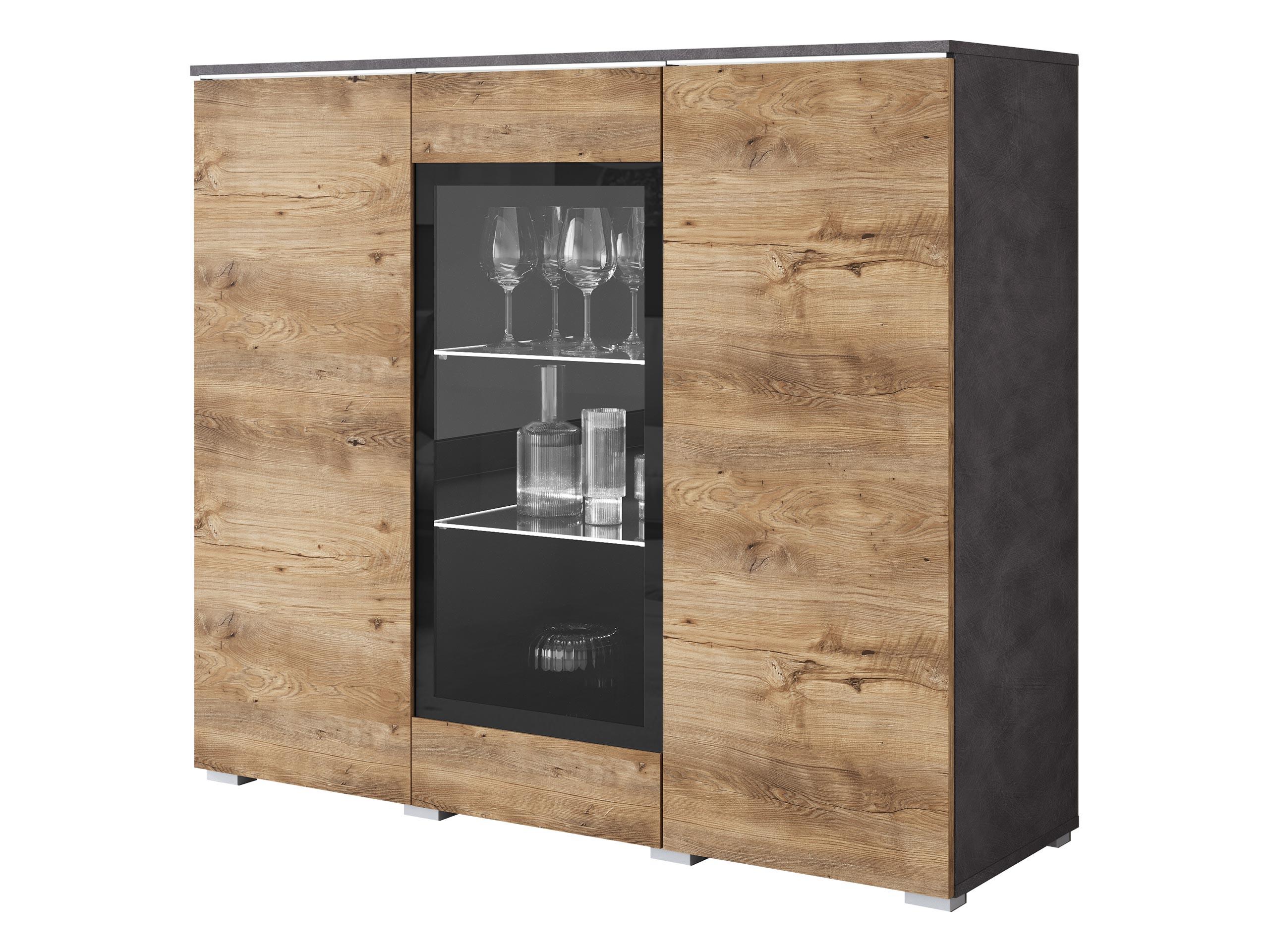 KOMMODE Vera 120 mit weißer LED Beleuchtung - Silberfarben/Braun, Holzwerkstoff/Kunststoff (120/104/40cm) - MIRJAN24