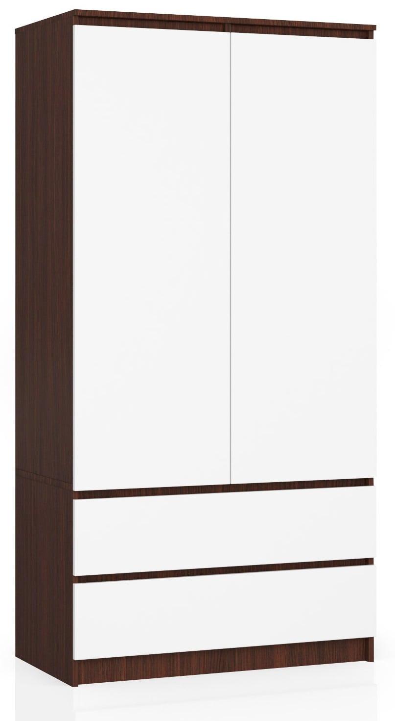 KLEIDERSCHRANK Dunkelbraun, Weiß 180/90/51 - Dunkelbraun/Weiß, Holzwerkstoff (90/180/51cm) - RAUMHIRSCH FURNITURE