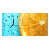 WANDUHR aus Glas 60x30 cm - Orange - Orange, Glas (60/30/0.4cm) - TULUP
