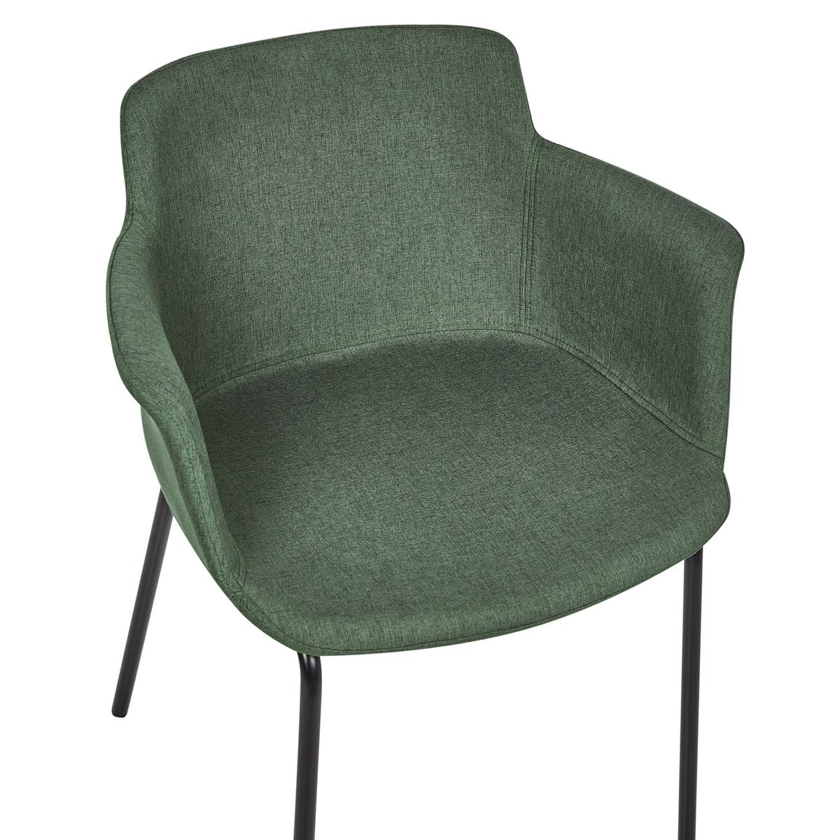 ESSZIMMERSTUHL 2er-Set Grün Belfield - Schwarz/Grün, Textil (45/79/52cm) - Beliani