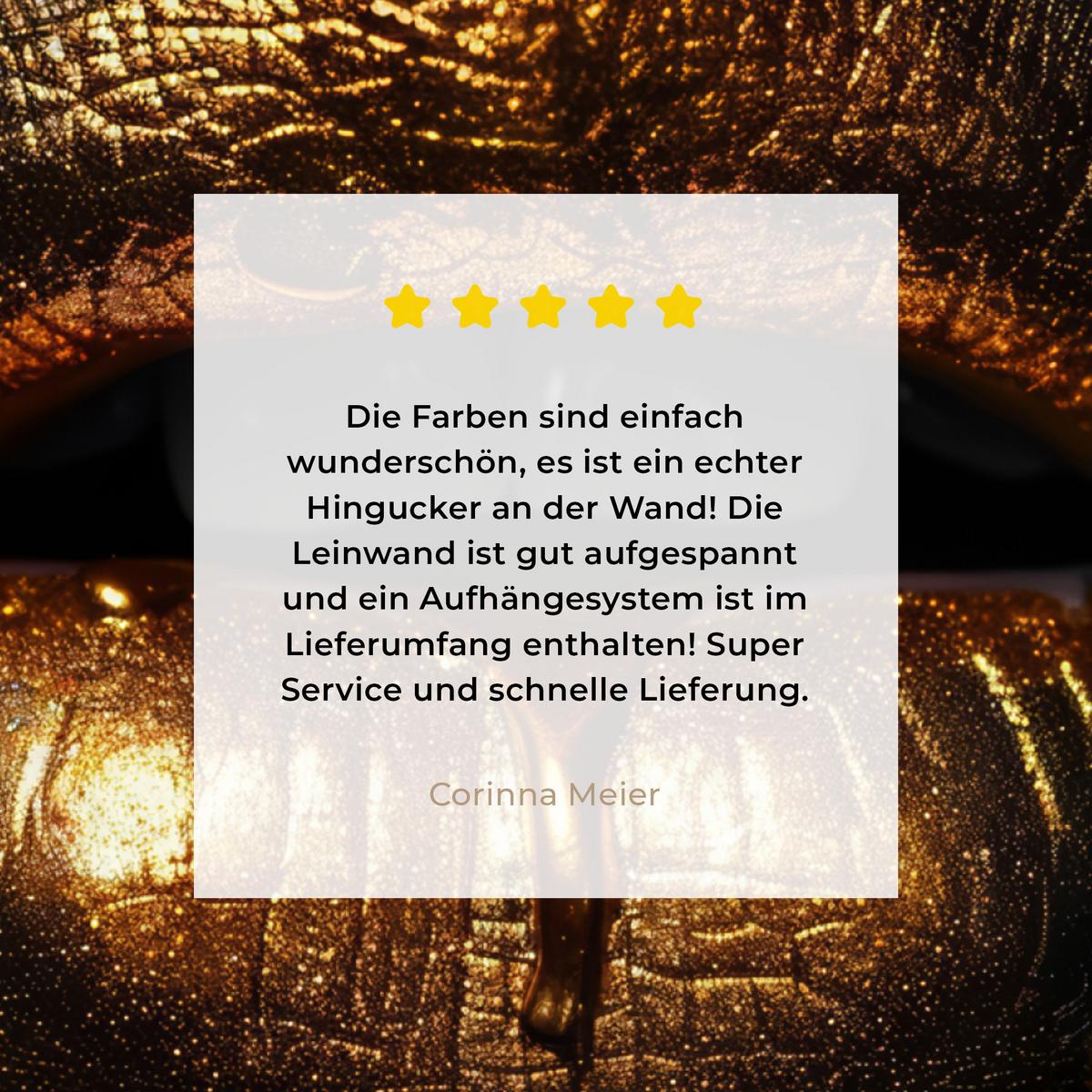 LEINWANDBILD Frau - Porträt - Lippen - Gold - Schwarz Deko Groß 90x90 cm - Schwarz, Textil (90/90cm) - MuchoWow