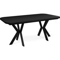 ESSTISCH Olivia ausziehbar rechteckig, Schwarz 200-280/100/76 - Schwarz, Holzwerkstoff/Metall (100/280/76cm) - WFL GROUP