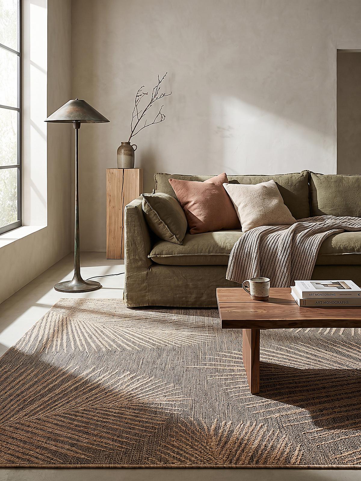 FLACHWEBTEPPICH Floral CORDEV Polypropylen Natur 120 x 170 cm - Beige, Textil (120/170cm) - KADIMA DESIGN