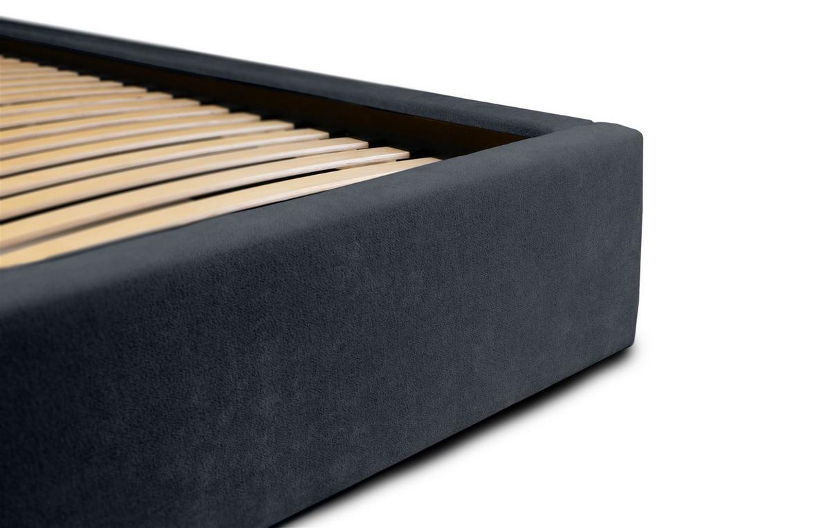 POLSTERBETT Amada Komplettset - Dunkelblau, Holzwerkstoff/Textil (140/200cm) - Fun Möbel