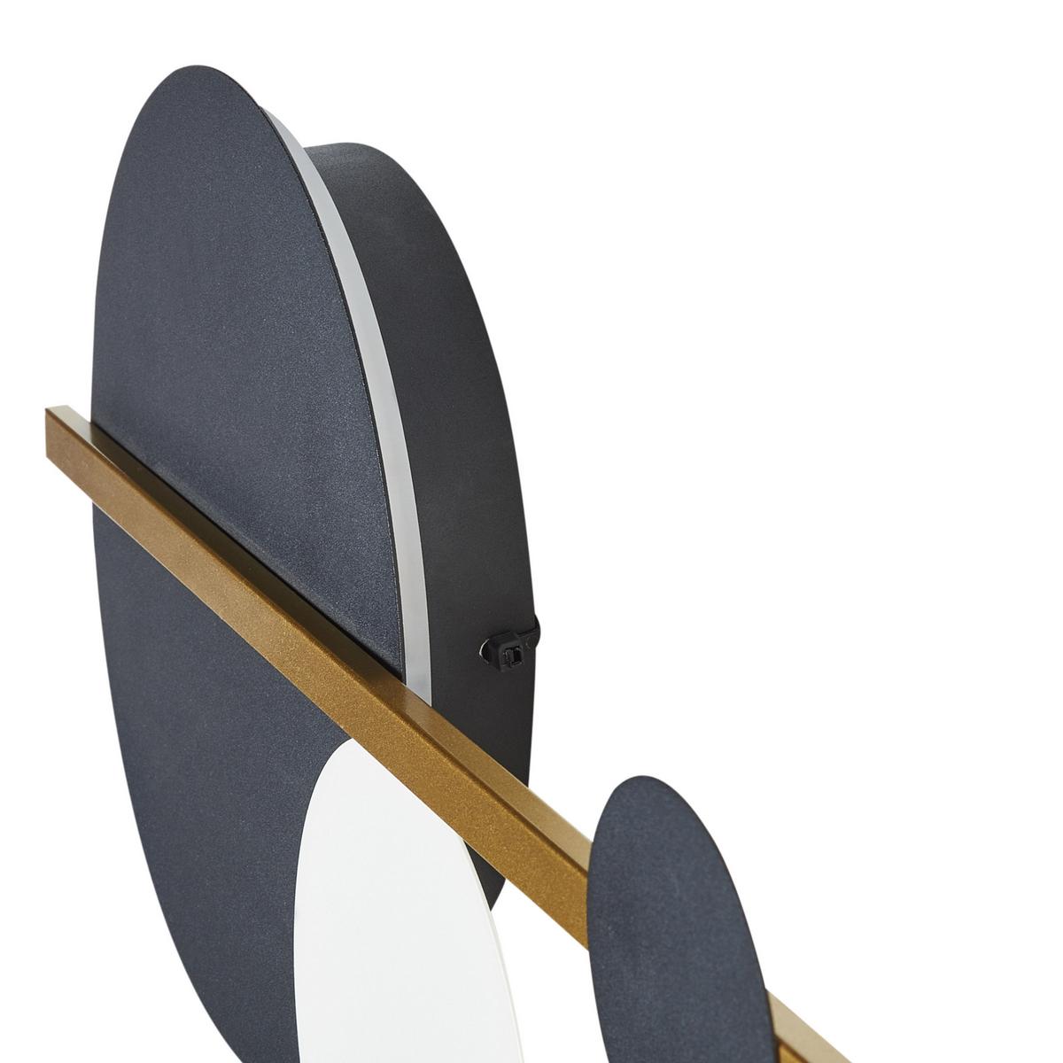WANDLEUCHTE Parita 4/60/29 cm - Schwarz, Metall (60/29/4cm) - Beliani