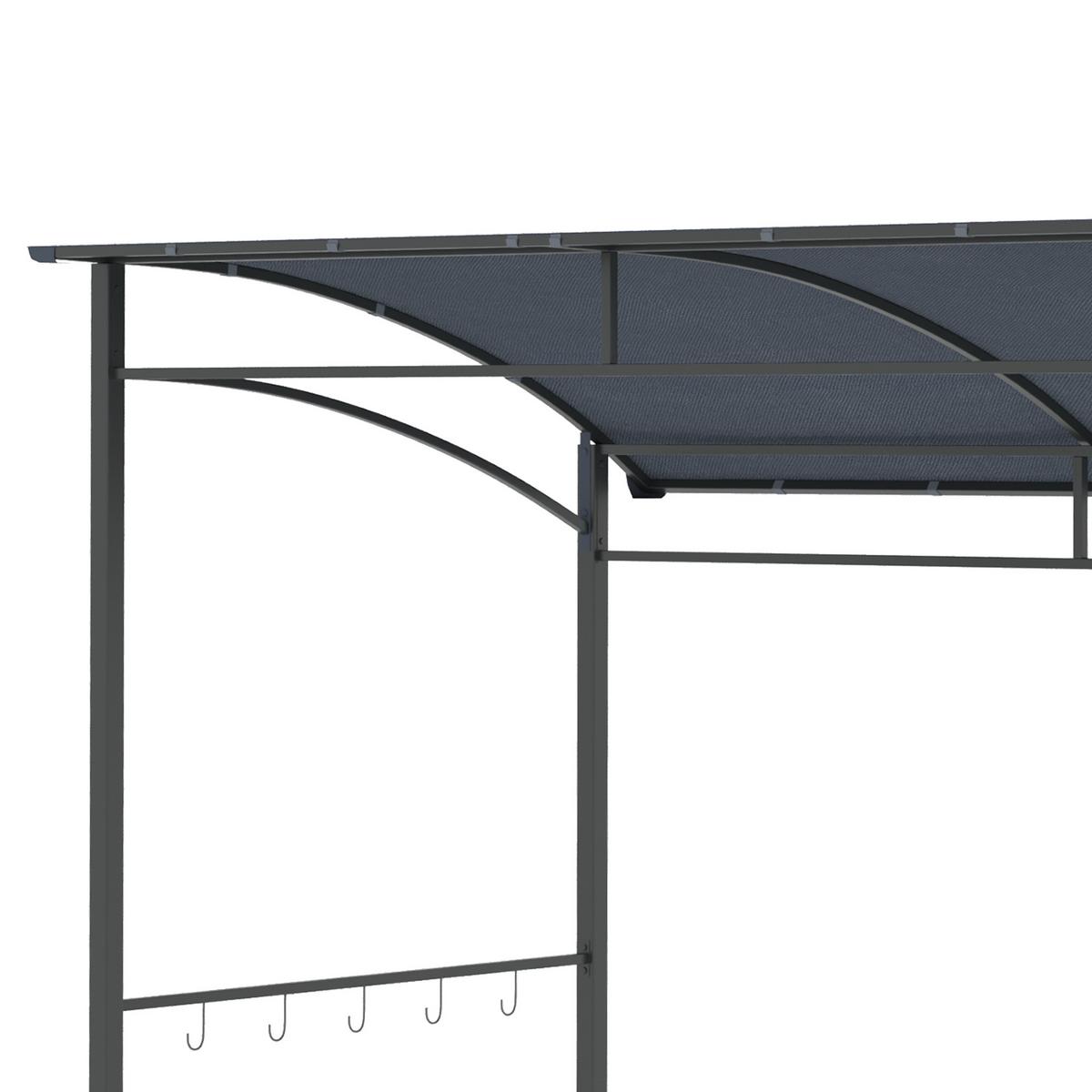 GRILLPAVILLON Metall Polyester Grau Schwarz - Grau, Metall (150/220/215cm) - Outsunny
