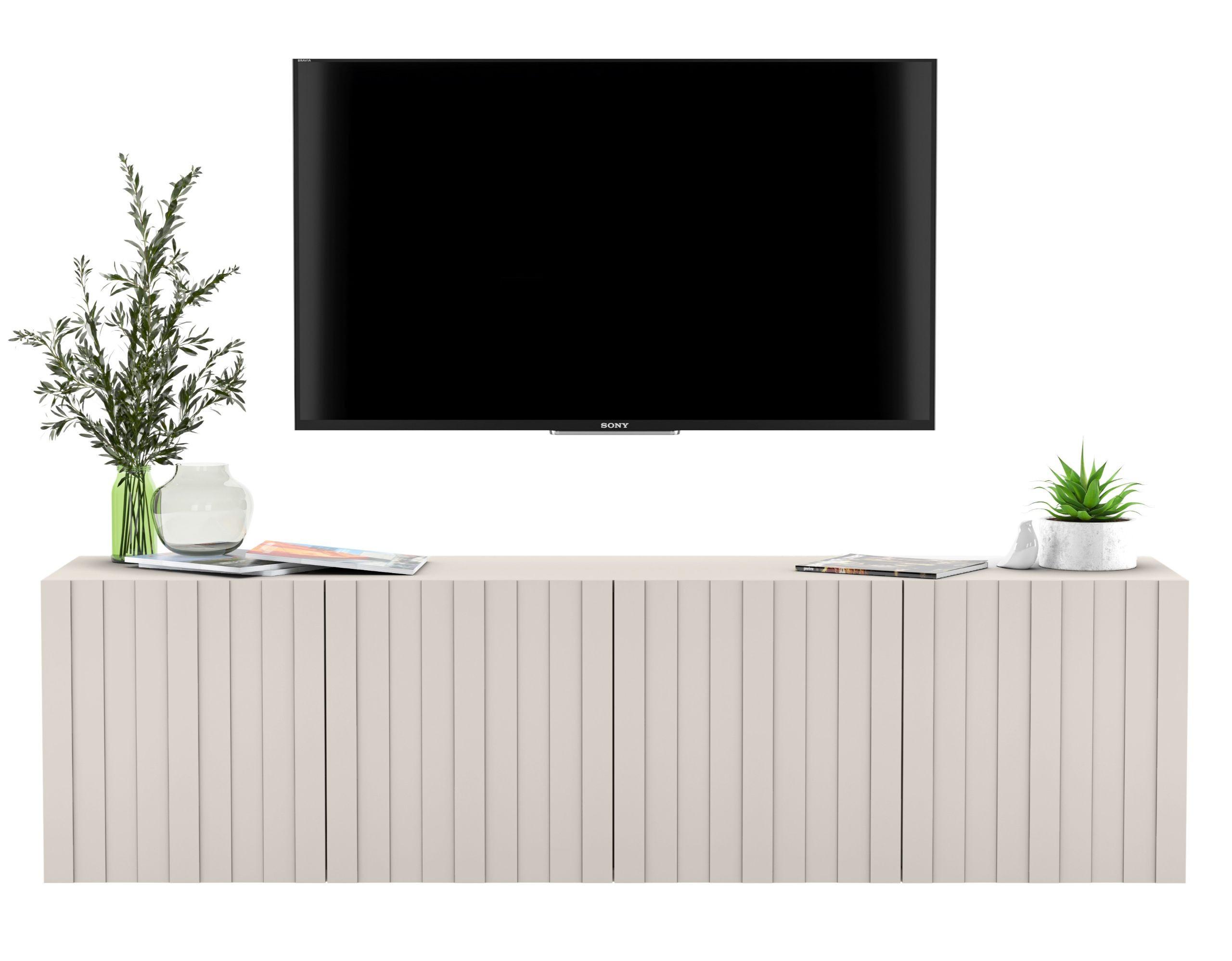 TV-SCHRANK Elpis Kaschmir Matt Glamour 150 cm - Kaschmir, Holzwerkstoff (150/37.5/36.5cm) - Meble Lindner