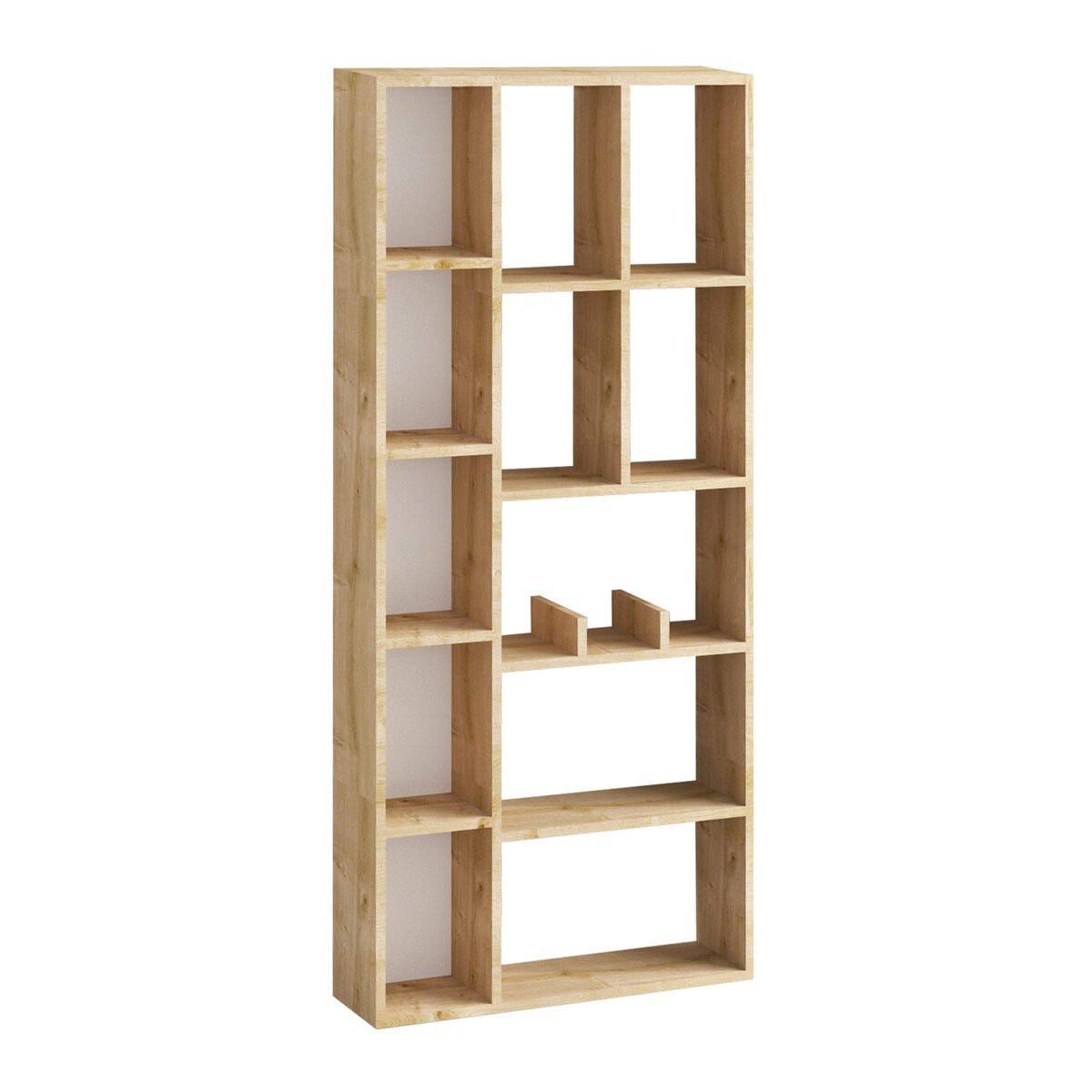 BÜCHERREGAL mit 12 Fächern Dekor Saphir-Eiche 18/170/75 cm - Eichefarben, Holzwerkstoff (75/170/18cm) - Calicosy