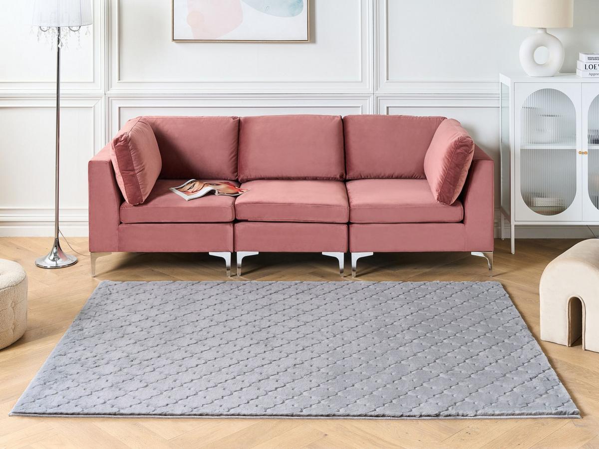 SHAGGY-KUNSTFELLTEPPICH Gharo 230/160 cm - Grau, Kunststoff (160/230cm) - Beliani