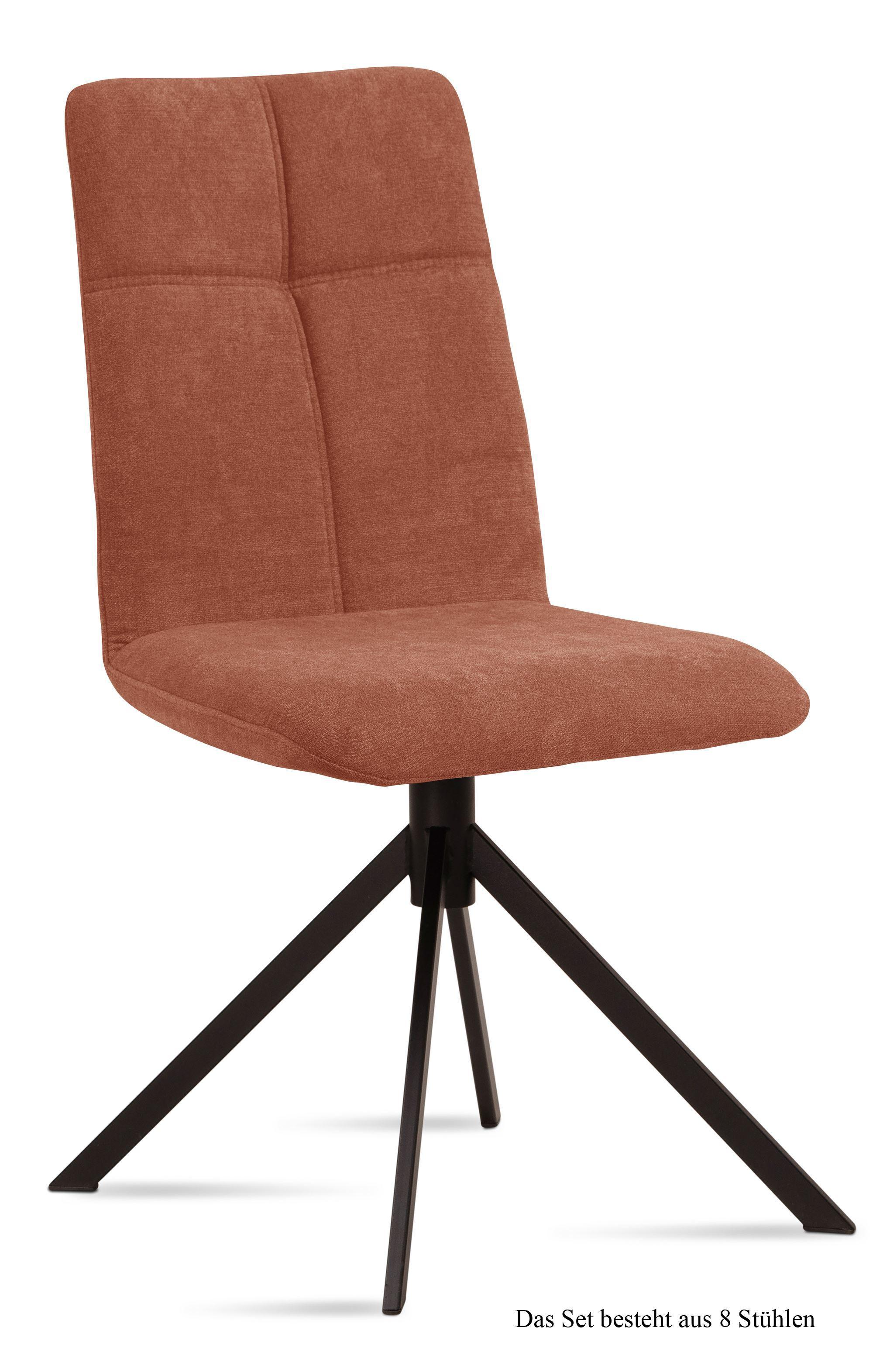ESSZIMMERSTUHL (8er-Set) Drona 47x92x60 Schwarz/Cognac - Cognac/Schwarz, Kunststoff (60/92/47cm) - 58aufmkessel