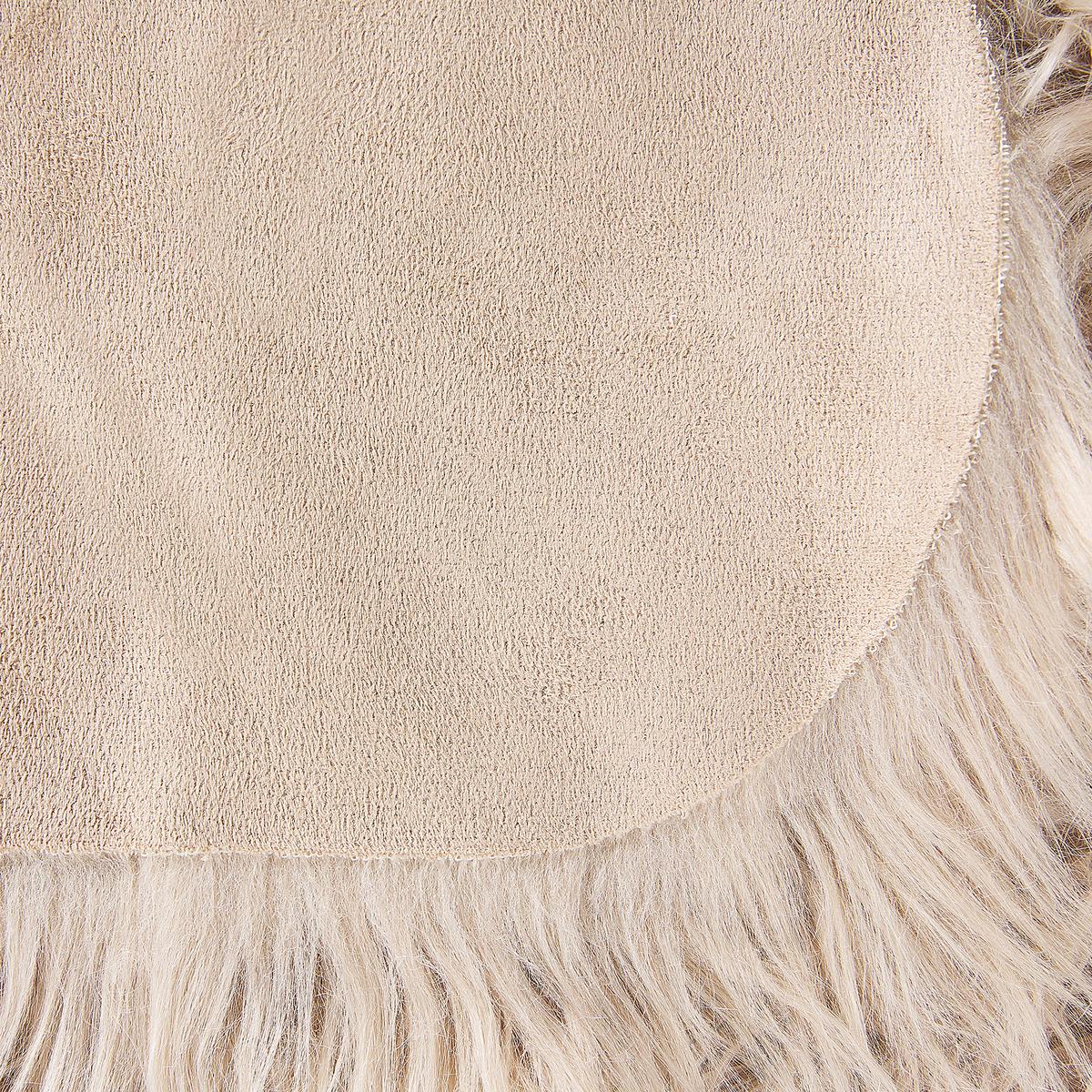 SHAGGY-KUNSTFELL-TEPPICH Mungo 88/53 cm - Beige, Kunststoff (53/88cm) - Beliani
