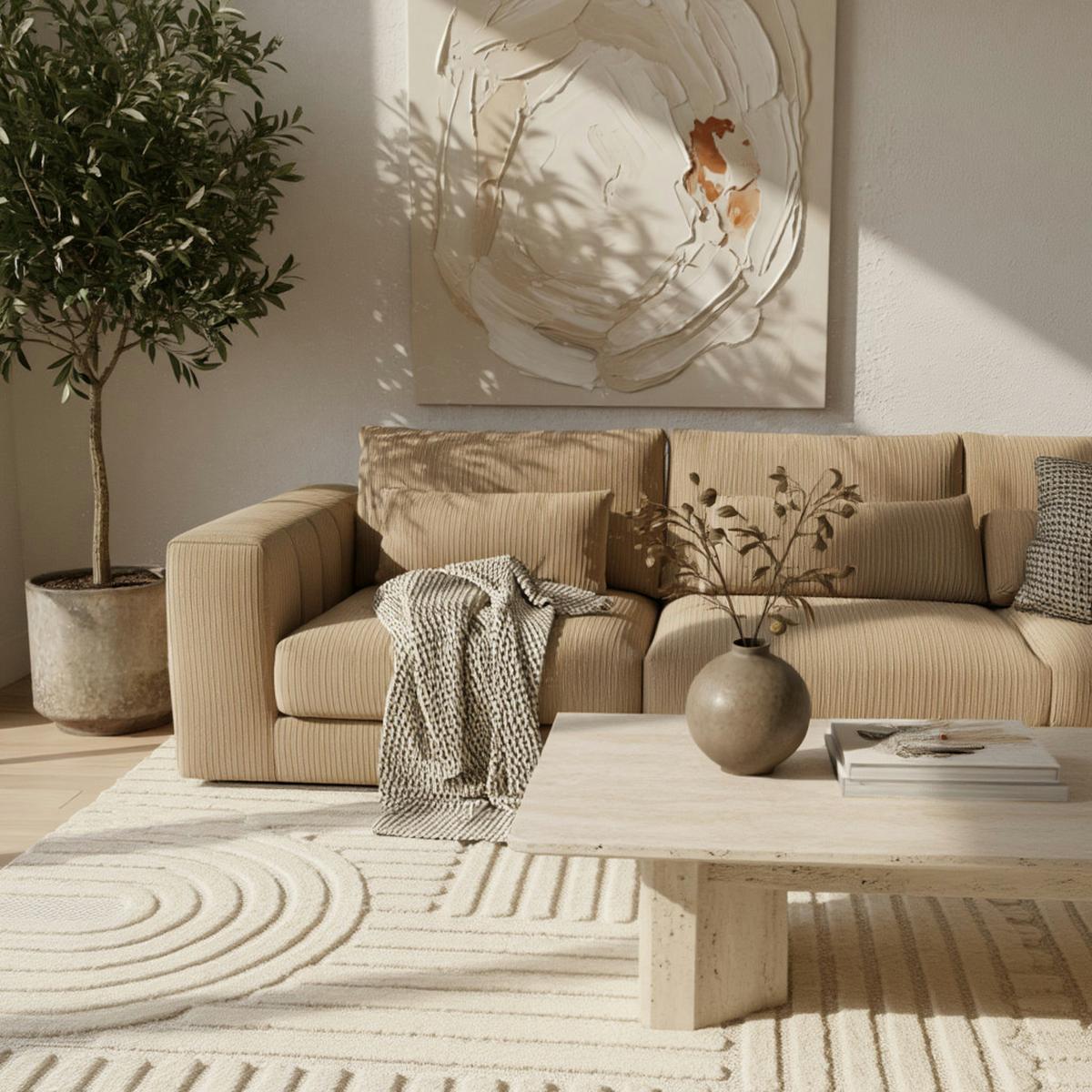 HOCHFLORTEPPICH RIGI, im Skandi-Boho-Stil, Creme, 120 x 170 cm - Beige, Textil (170/120cm) - KADIMA DESIGN