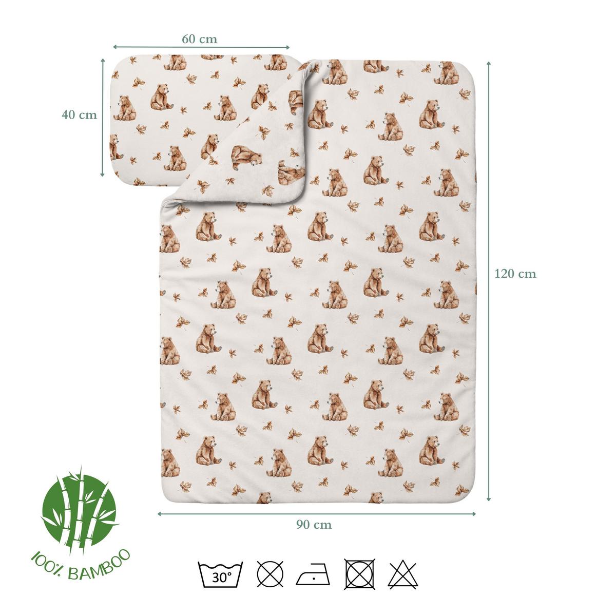 BABY Bambus-Bettwäsche Bärchen - Beige, Textil (90/120cm) - waldin