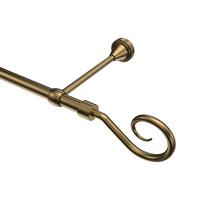 GARDINENSTANGE Primus Allegra 200 cm, 1-läufig (ohne Ringe), 16 mm Ø Messing Antik - Messingfarben/Bronzefarben, Metall (200cm) - INTERDECO